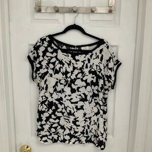 Kate Spade Black and White Abstract Blouse